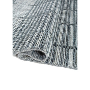 Alfombra de Lana Clásica a Rayas Azules Contour, Alfombra Rectangular Grande de 9x12 para Pasillo, Tejida a Mano HWL-181 para Sala de Estar - Product Image 2