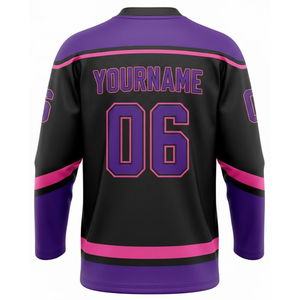 Camiseta de Hockey sobre Hielo de Malla Transpirable con Logotipo Bordado Personalizado al por Mayor de Fábrica, Diseño de Sublimación 100% Poliéster para Equipos y Clubes de Hockey - Product Image 3