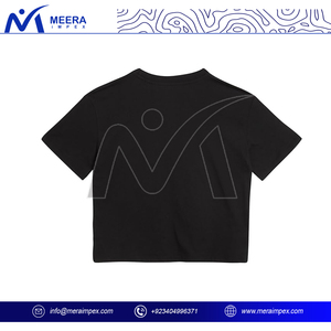 Camiseta elegante informal de manga corta con cuello redondo para mujer, Camiseta cómoda de mezcla de algodón a la moda para uso diario - Product Image 3