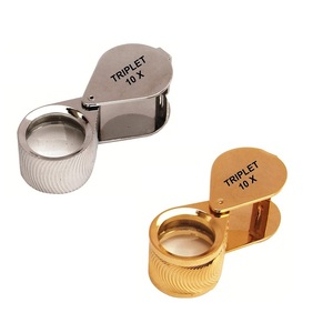 Lupa de 10X con Triple Lente de 21 mm, con Empuñadura de Goma, Cromada, para Joyería, Reparación de Relojes, Herramienta de Aumento con Estuche de Cuero - Product Image 5