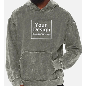 Sudadera con capucha de lavado ácido de gran tamaño para hombre y mujer, venta al por mayor, sudaderas con capucha de invierno con logotipo bordado personalizado de algodón 100% pesado - Product Image 6