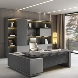 Bureau de direction moderne en forme de L, table de luxe en bois sur mesure avec panneau extensible facile à assembler pour l'administration hospitalière - Product Image 2