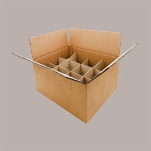 Caja de Cartón para 12 Botellas Pequeñas de Aceite y Vino, 40x30x25cm, con Contenedor Interno de 10x9x14cm, Plegable, Hecha de Papel - Product Image 3