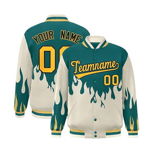 Veste d'université unisexe avec écusson en chenille, manteau d'uniforme de baseball à col montant personnalisable pour hommes, vente en gros - Product Image 1