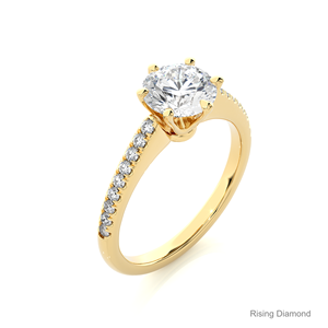 แหวนเพชร CVD สำหรับผู้หญิงของขวัญงานหมั้นและงานครบรอบปี1.3 CT ทรงกลมสำหรับผู้หญิง - Product Image 3