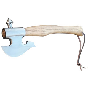 Venta al por mayor personalizado de alta calidad OEM ODM servicio al aire libre estilo vikingo hacha de acero de Damasco de corte de acero al carbono hacha con mango de madera - Product Image 3