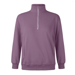 Sudaderas con capucha personalizadas para mujer, ropa de calle informal con cremallera, Jersey deportivo, ropa sin capucha de Color sólido de Hip Hop - Product Image 4