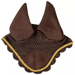 Bonnet de mouche de cheval fait à la main de qualité supérieure filet d'oreille tricoté voile de mouche en coton respirant pour chevaux Logo personnalisé équipement de Protection d'équitation - Product Image 3
