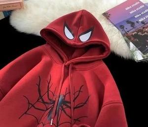 เสื้อฮู้ดสไปเดอร์แมนสไตล์ฮาราจูกุ แฟชั่นลำลอง ชุดกีฬา สำหรับผู้ชายและผู้หญิง ลายเรียบ สีพื้น ผ้าถักสำหรับฤดูหนาว ป้องกันรอยยับ เหมาะสำหรับใส่ในชีวิตประจำวัน - Product Image 3