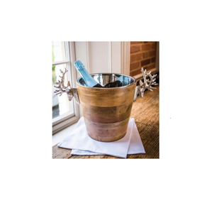 Enfriador de vino de madera Natural hecho para el hogar, restaurante, Hotel, uso con mango de acero, Enfriador de vino de madera para artículos de fiesta y artículos - Product Image 1