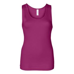 Débardeur à rayures de couleur côtelée personnalisé pour femmes 100% de coton coupe ajustée haut sans manches débardeur côtelé pour femmes vêtements d'été décontractés - Product Image 1