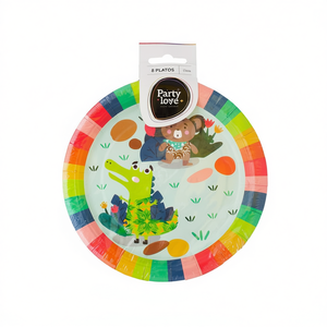 Assiettes en papier Party Love 17 cm, thème jungle animale, lot de 8 - Product Image 2