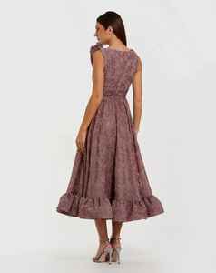 Elegante Vestido de Noche Largo Antiestático con Escote Profundo, Adornado con Cuentas, Sin Mangas, para Novia, Boda, Fiesta, Tela de Tul, Logotipo Frontal - Product Image 3