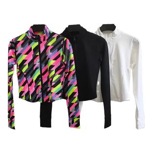 Chaqueta deportiva para mujer, abrigo deportivo, camisetas deportivas de manga larga, camisa de Yoga con cremallera, ropa de entrenamiento para gimnasio, chaqueta deportiva de manga con cremallera - Product Image 1