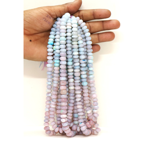 Magnifiques perles rondes lisses en opale rose et bleue, 7-11 mm, perles en opale rose et bleue lisses, qualité AAA - Product Image 5