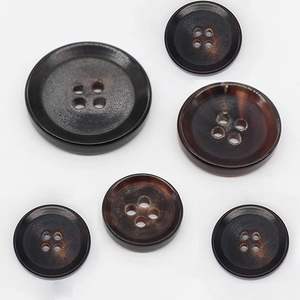 Real Buffalo Horn Handmade Animal Style <b>Buttons</b> Black Coffee 4-Holes High-Grade Men's <b>Suit</b> <b>Buttons</b> Wholesale - Product Image 1