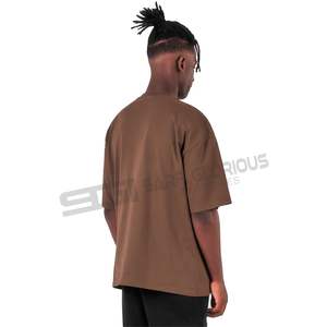 Ropa de talla grande para hombre, camisetas con dobladillo curvo de algodón 100% para hombre, camisetas elegantes de alta calidad para hombre y mujer, camisetas de mezcla triple - Product Image 6