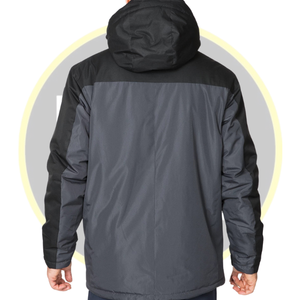 Men's Hooded Winter Parka <b>Jacket</b> Water Resistant Insulated Outdoor Coat Adjustable Cuffs with Multiple Pockets Cold Weather - Product Image 2