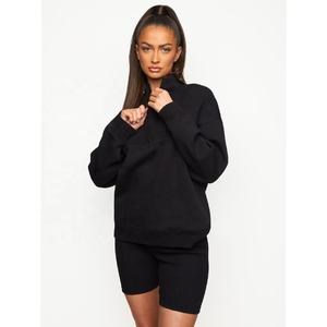 เสื้อสเวตเชิ้ตมีซิปสำหรับผู้หญิงสำหรับออกกำลังกายฟิตเนสผ้าฝ้าย1/4แบบกำหนดเอง - Product Image 1