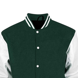 100% lana diseño personalizado Color sólido Varsity prendas de vestir exteriores hombre bordado personalizado Logo parche todo Vintage Collage chaqueta hombres - Product Image 6