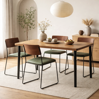 Chaise de salle à manger empilable en cuir véritable style antique, mobilier industriel pour restaurant et bistro, structure métallique, mobilier contractuel AKKU ART Export