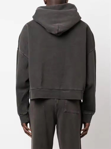 Fleece 500 Gsm Alta calidad Baggy Cropped Sudaderas con capucha en blanco French Terry 100% Algodón Oversized Heavyweight Hombres Sudaderas con capucha de gran tamaño - Product Image 3
