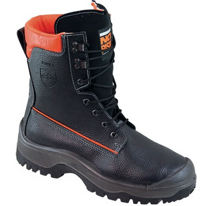 NoRisk S3 SRC EN20345/EN17249 Black/Orange <b>Leather</b> Forestry Safety <b>Boots</b> Size 43 Garden Gloves & Protective Gear - Product Image 2