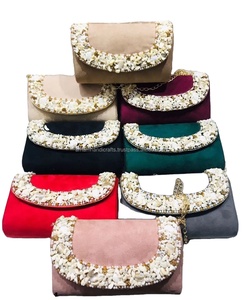 Diseñador étnico hecho a mano tela bordado nupcial embrague de lujo artesanías boda fiesta bolso de mano para niñas - Product Image 4