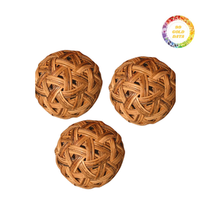 Boules de rotin de décor à la maison rustique boules décoratives de rotin naturel tissé à la main orbes en osier écologiques - Product Image 5