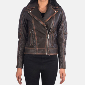 Nueva chaqueta de cuero de moda para mujer con 100% de cuero genuino Precio de venta completo Chaquetas de cuero para mujer - Product Image 2
