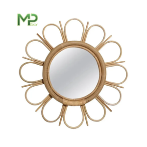 Vietnam-Made Natural Rattan Handicrafts Modern <b>Vintage</b> Flower Design Decorative <b>Mirror</b> for Home & Wedding Decoration - Product Image 4