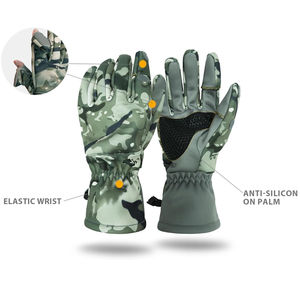 Gants de tir et de chasse en polyester à doigts entiers imprimés sur mesure en gros pour le camping, gants de chasse imperméables et résistants - Product Image 2