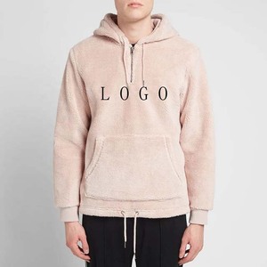 OEM Custom Logo Design Half Zipper Long Sleeve <b>Men's</b> Clothing <b>Hoodies</b> Sweatshirts Solid Pattern Color <b>Sherpa</b> Fleece <b>Men</b> <b>Hoodies</b> - Product Image 2