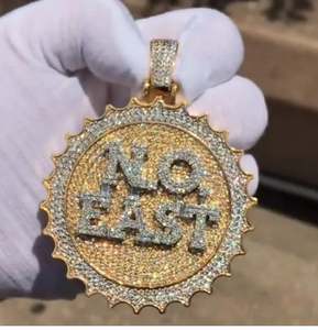 Customize Hip Hop Pendant Custom Letter Shiny Cut Diamond Iced <b>Charms</b> Gold Plated 925 Sterling Silver Mens Hip Hop Pendant - Product Image 2