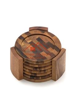 Posavasos de Madera Maciza Natural Cuadrados y Redondos, Precio al por Mayor, Artículos de Cocina Personalizados - Product Image 1