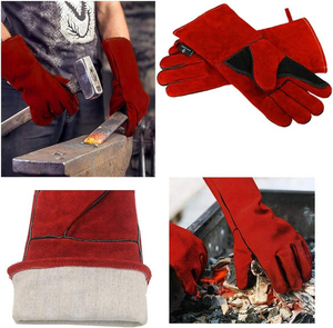 Guantes de Trabajo Industriales de Cuero con Puño Largo, Resistentes al Calor, Duraderos, para Trabajos de Fabricación de Metal, Protección Industrial - Product Image 5