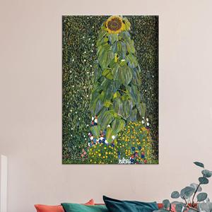 ภาพพิมพ์บนผ้าใบลายดอกทานตะวันของกุสตาฟ คลิมท์: ของตกแต่งลายดอกไม้ที่สวยงาม ผ้าใบหุ้ม - Product Image 1