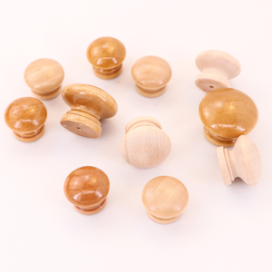 Pomo de madera redondo sólido para armario de cocina, tiradores de madera para tamaño personalizado, precio barato con producto de venta - Product Image 3