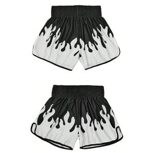 กางเกงขาสั้นชกมวยปักตามสั่งสำหรับผู้ชายกางเกงต่อสู้ผ้าซาตินพร้อมป้ายพิมพ์แบรนด์และตัวเลือกฉลาก - Product Image 3