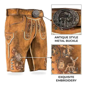Hombres Bavarian Lederhosen OEM Custom Oktoberfest Festival de la cerveza alemana Cosplay disfraz pantalones bávaro - Product Image 3