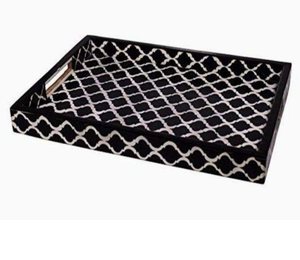 Plateaux de service en incrustation d'os de haute qualité Rectangle luxe élégant cuisson et bar plats de tir pour le service de nourriture de fête - Product Image 3