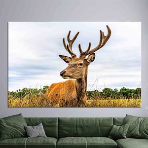 Impression sur toile élégante avec motif de cerf : Art mural moderne pour la décoration de la maison, TOILE ENVELOPPEE - Product Image 1