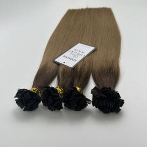 Venta al por mayor de 16 pulgadas virgen vietnamita para Ombre Color 3/5Q Extensiones de cabello recto de punta plana Extensiones de cabello humano de alta calidad - Product Image 1