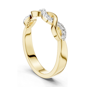 0.128 CT Lab-Grown Diamond Twist <b>Ring</b> for Women 18KT, 14KT, 10KT Gold & 925 <b>Silver</b> Yellow, Rose, White Gold VVS-VS EF CVD - Product Image 6