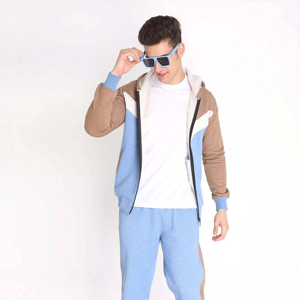Conjunto de dos piezas de gimnasio para deportes de invierno para hombre, chaqueta con capucha transpirable a prueba de viento con cremallera completa y pantalones de chándal, chándales para correr - Product Image 3