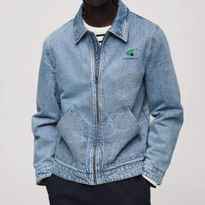 Chaqueta de mezclilla de color sólido personalizada directa de fábrica para hombre chaqueta de mezclilla de invierno de calidad premium con diseño de logotipo - Product Image 4