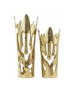 Jarrones de flores Acabado de latón mate Jarrón de metal de nuevo diseño para el hogar Oficina Restaurantes Mesa DE BODA Centro de mesa Decoración - Product Image 6