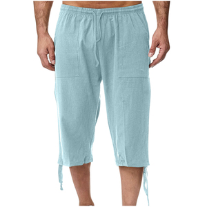 Bermuda en coton pour homme, longueur 3/4, taille haute, grande taille, culotte longue d'été pour homme - Product Image 4