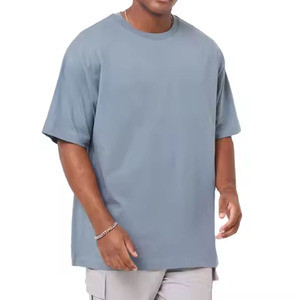 Prix bas 100% coton hommes surdimensionné T-Shirt coupe ample à manches courtes 220g confortable tissu doux respirant Anti-rides décontracté - Product Image 5