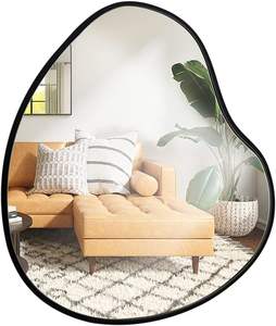 Espejo de Pared Asimétrico Moderno con Marco Negro - Product Image 1